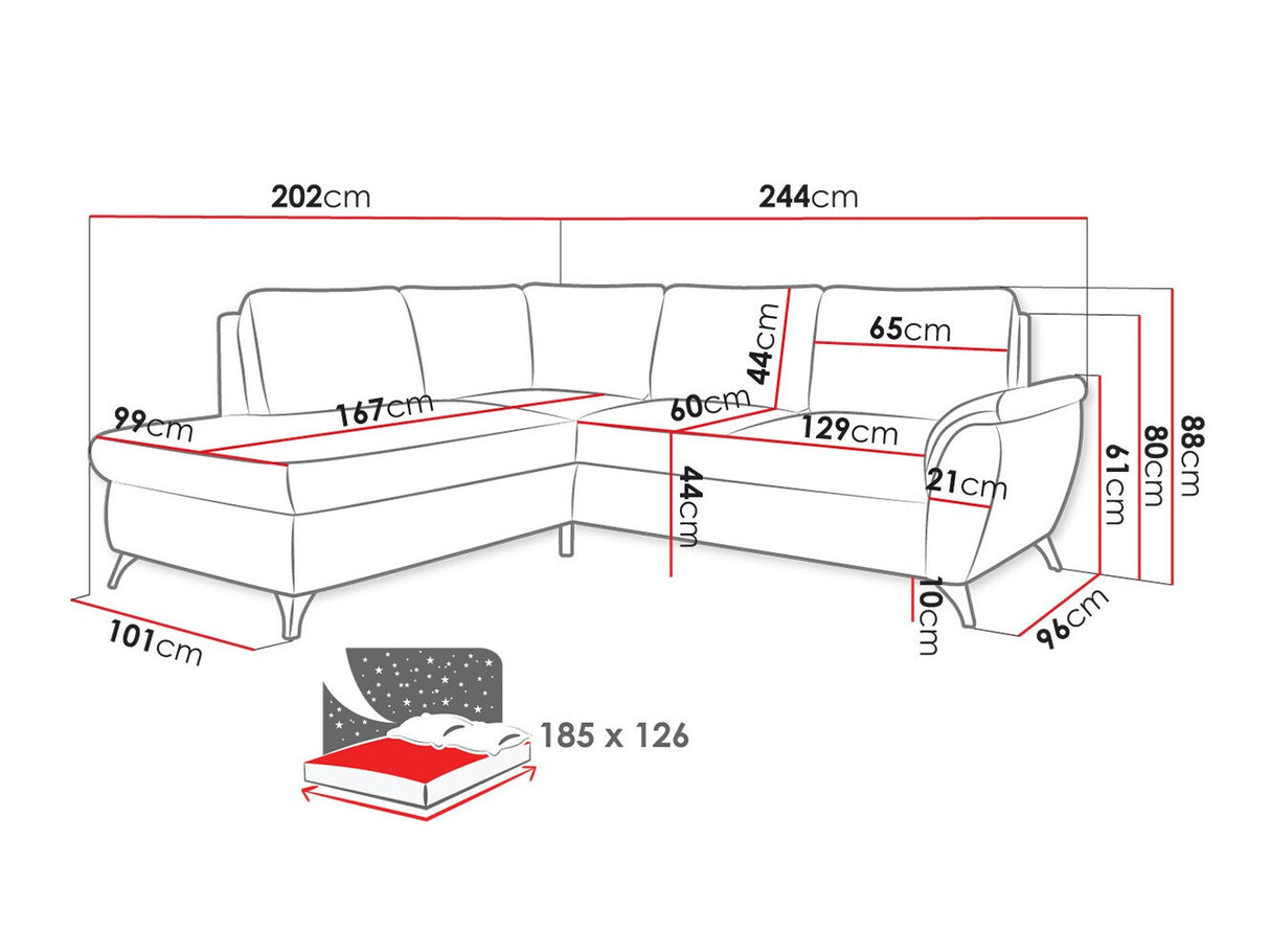 Sarokkanapé Narożnik GENEVA Barrel, Szín: Barrel 21, Változatok: Balos