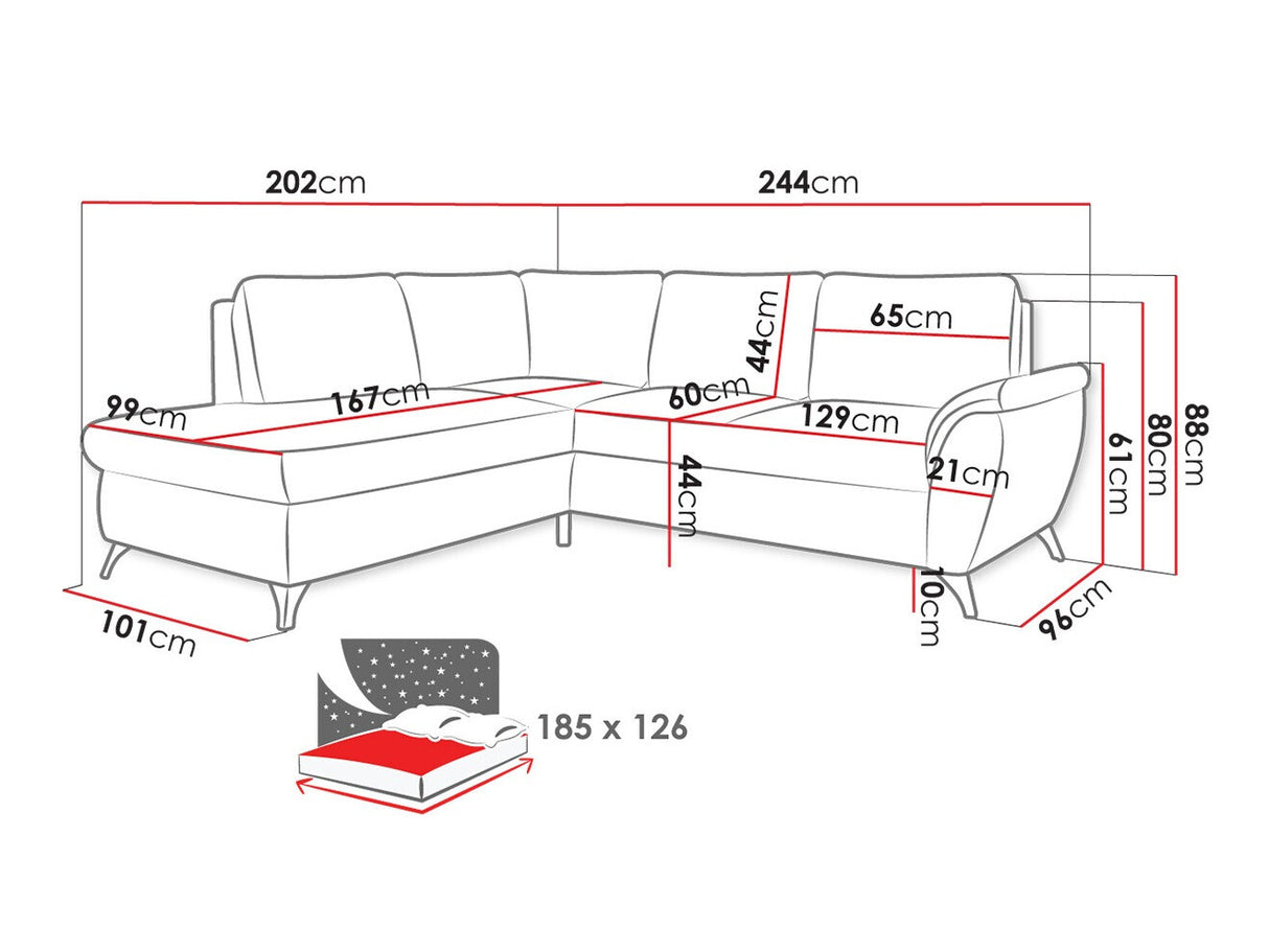 Sarokkanapé Narożnik GENEVA Barrel, Szín: Barrel 21, Változatok: Jobbos