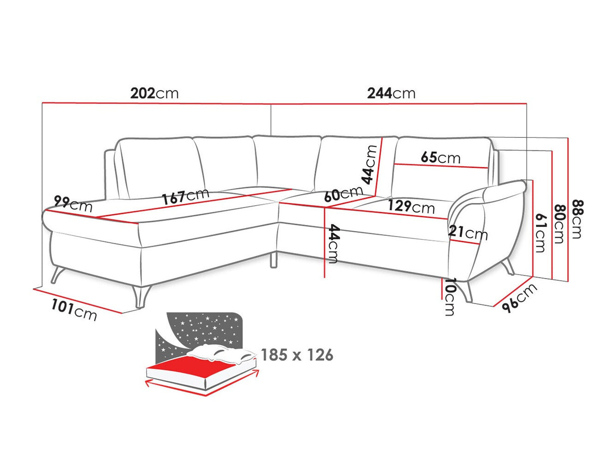 Sarokkanapé Narożnik GENEVA Barrel, Szín: Barrel 83, Változatok: Balos