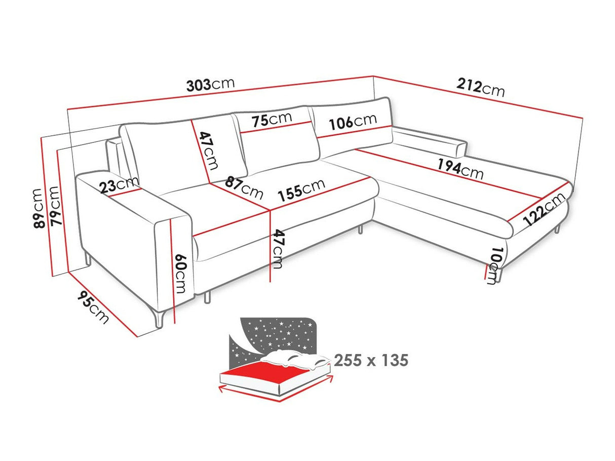 Sarokkanapé Narożnik MARGO Barrel, Szín: Barrel 19