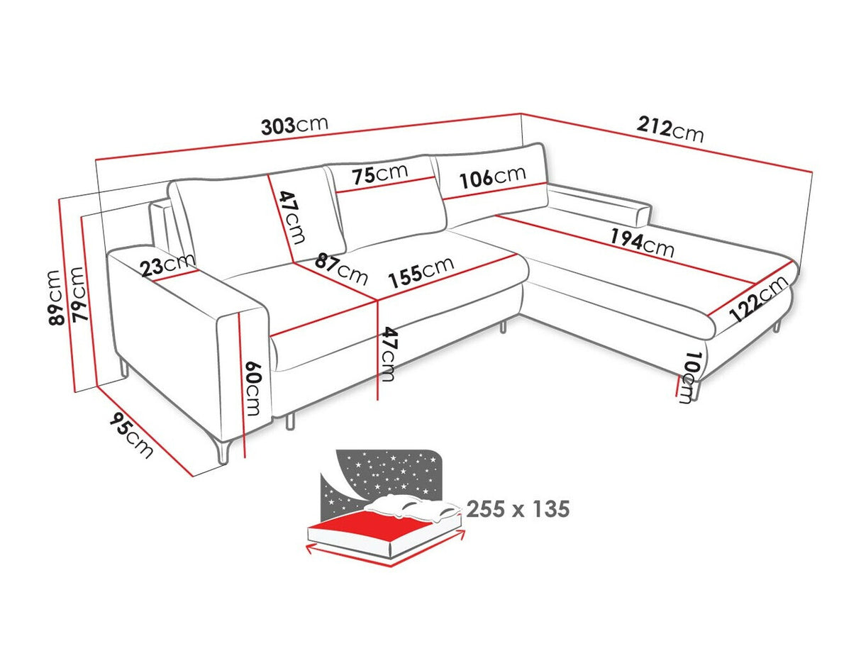 Sarokkanapé Narożnik MARGO Barrel, Szín: Barrel 48