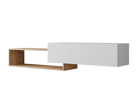 TV-állvány Szafka RTv SONIRO (Curryom) (Fehér + Wotan tölgy)