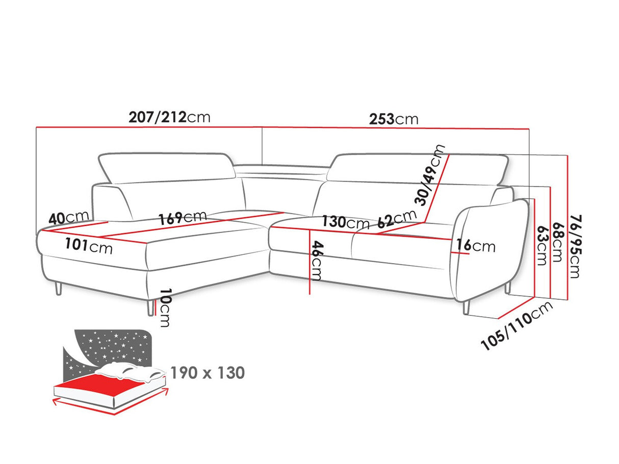 Sarokkanapé Narożnik OTHELLO Neve, Szín: Neve 97, Változatok: Jobbos