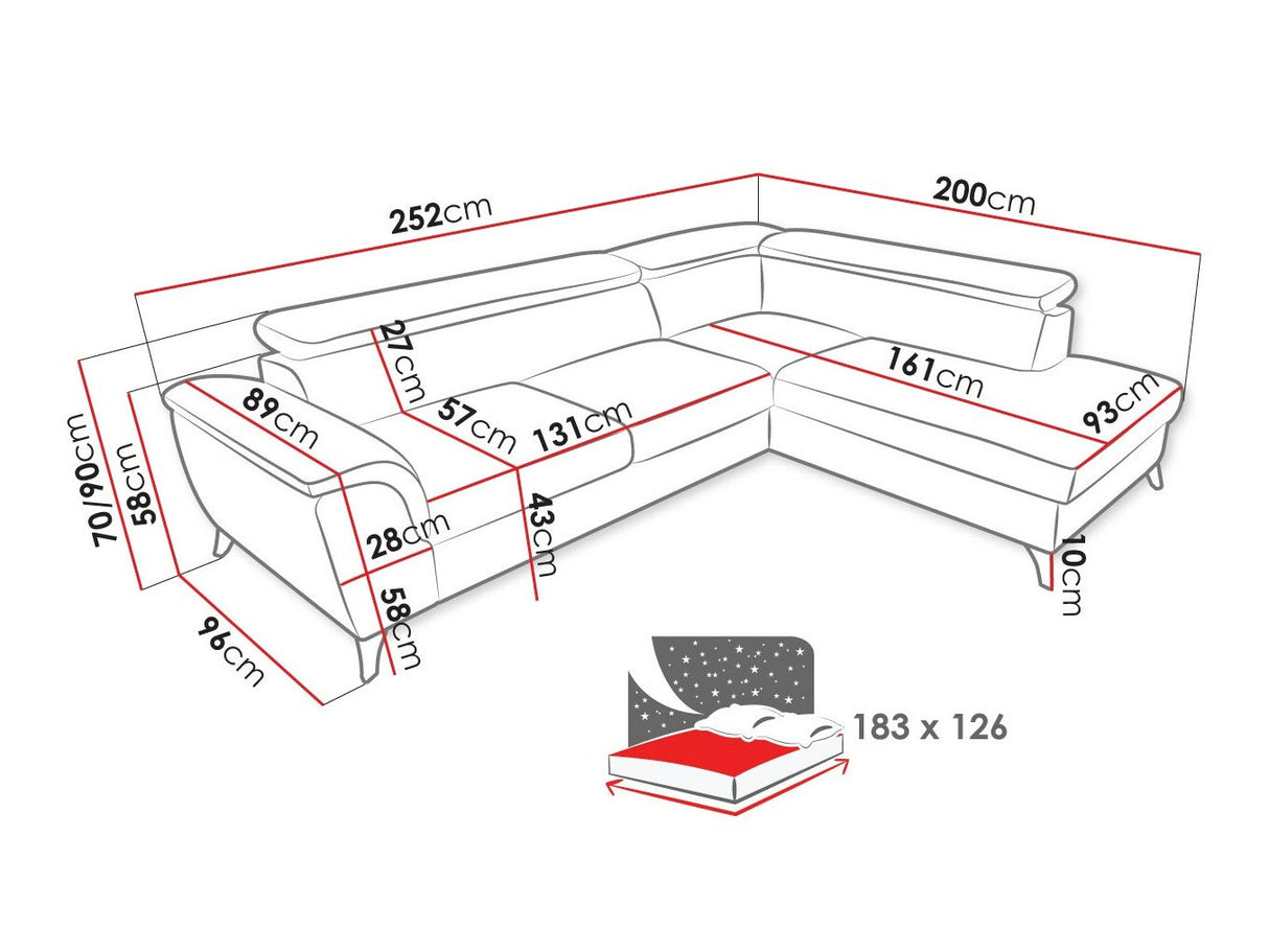 Sarokkanapé Narożnik ALDEIA Zetta, Szín: Zetta 291, Változatok: Jobbos