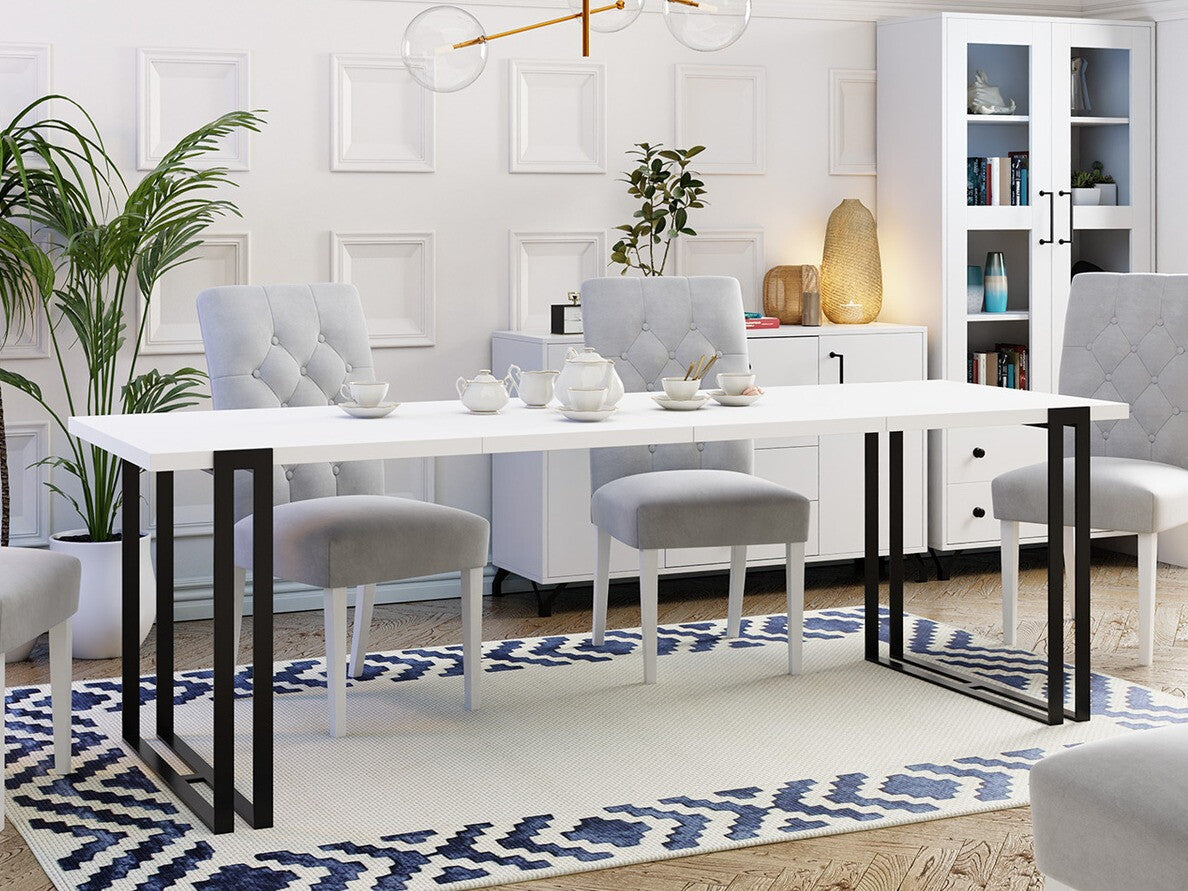 Asztal HORTEN 140 asztal, Szín: Fehér + Fekete