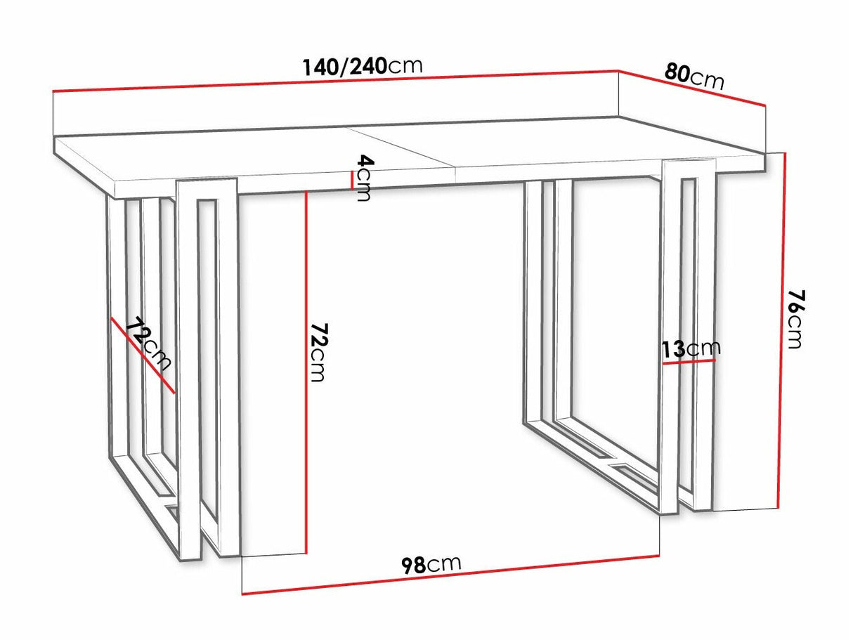 Asztal HORTEN 140 asztal, Szín: Barna + Fekete