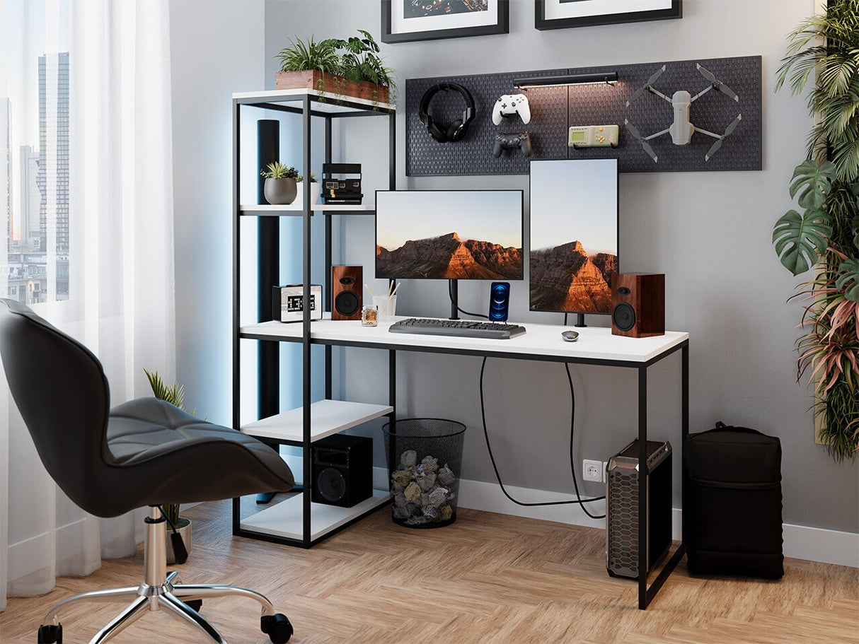 Íróasztal Biurko ARNE Czarny, Szín: Fehér + Fekete