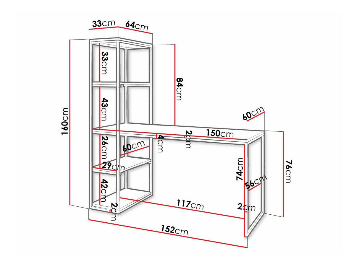 Íróasztal Biurko ARNE Czarny, Szín: Fekete