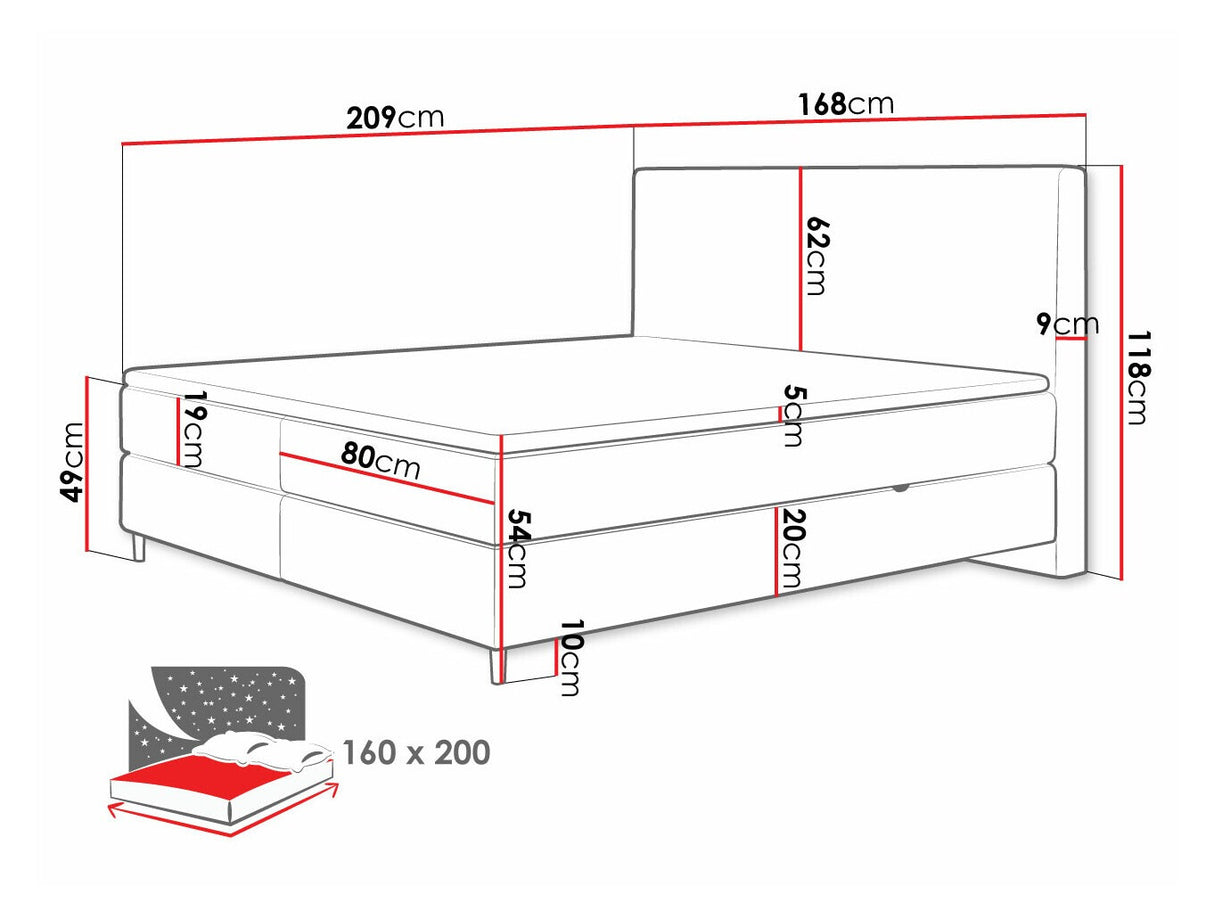 Kontinentális ágy Laro, Szín: Poso 14 + Kronos 14, Alvó felület mérete: 160 x 200 cm