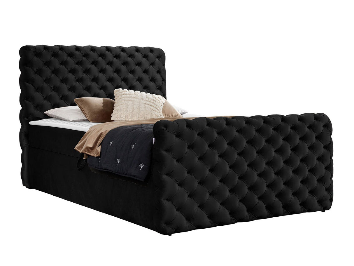 Kontinentális ágy CHESTERFIELD LUX (Tigline Lux), Szín: Velluto 20, Alvó felület mérete: 160 x 200 cm