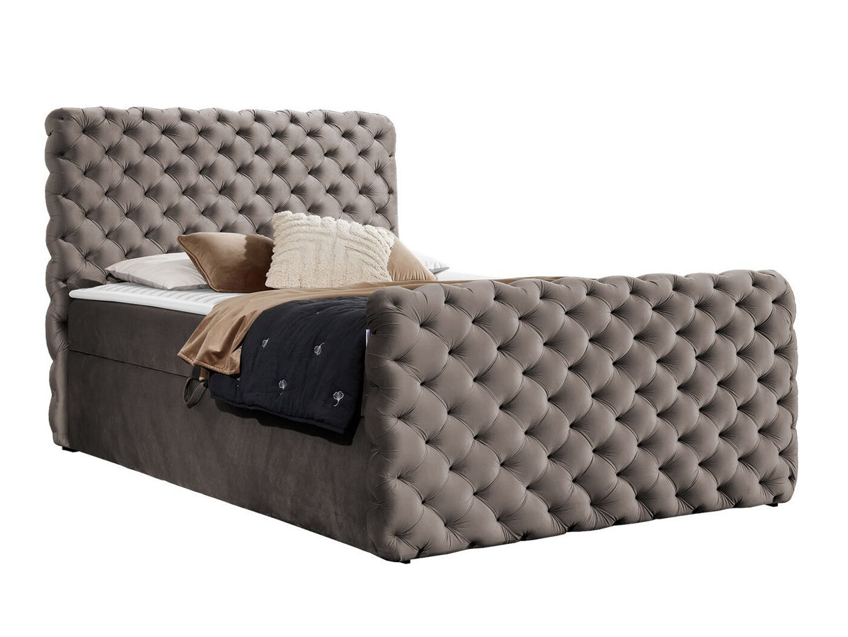 Kontinentális ágy CHESTERFIELD LUX (Tigline Lux), Szín: Velluto 29, Alvó felület mérete: 120 x 200 cm