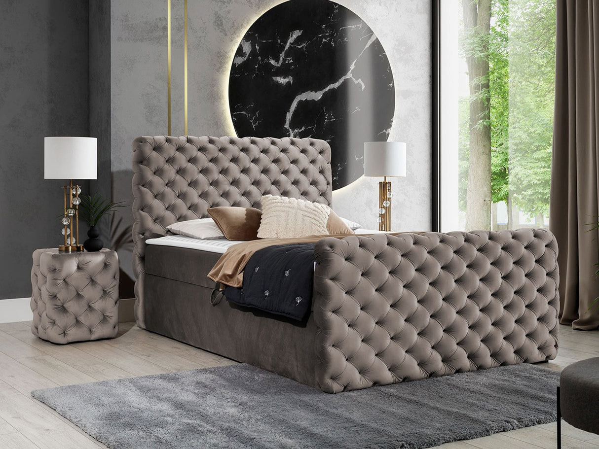 Kontinentális ágy CHESTERFIELD LUX (Tigline Lux), Szín: Velluto 29, Alvó felület mérete: 120 x 200 cm