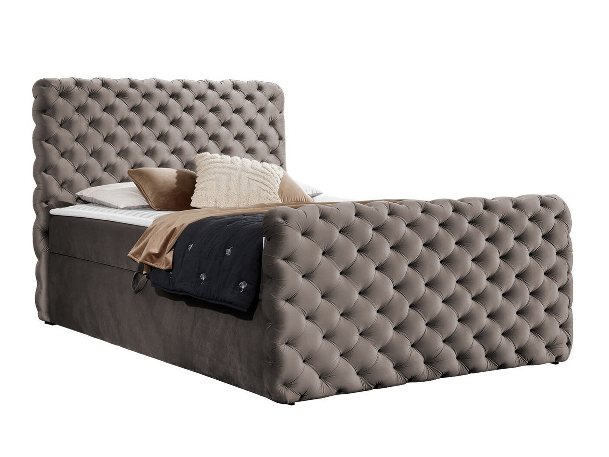 Kontinentális ágy CHESTERFIELD LUX (Tigline Lux), Szín: Velluto 29, Alvó felület mérete: 180 x 200 cm