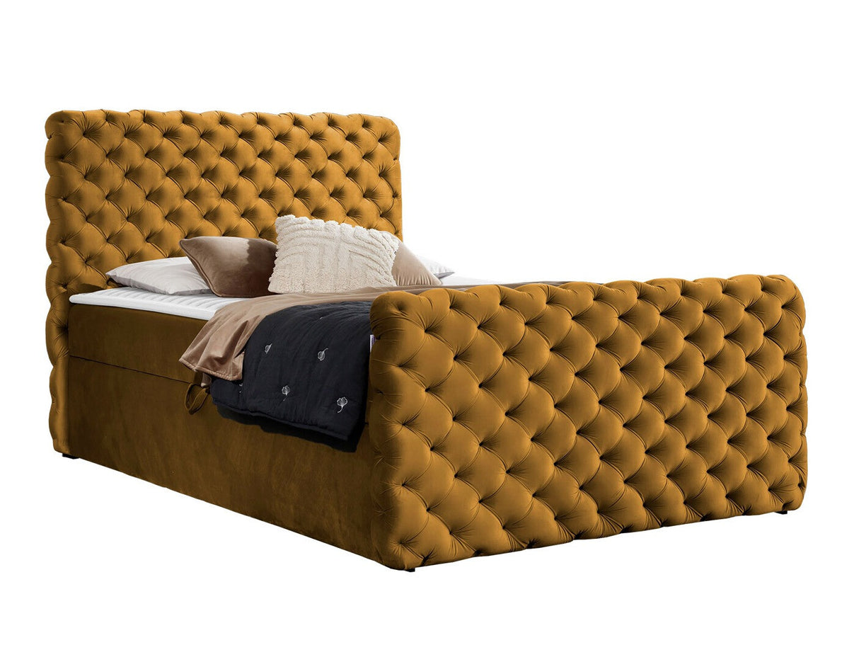 Kontinentális ágy CHESTERFIELD LUX (Tigline Lux), Szín: Velluto 8, Alvó felület mérete: 180 x 200 cm