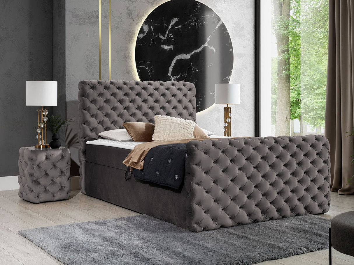 Kontinentális ágy CHESTERFIELD LUX (Tigline Lux), Szín: Velluto 17, Alvó felület mérete: 140 x 200 cm