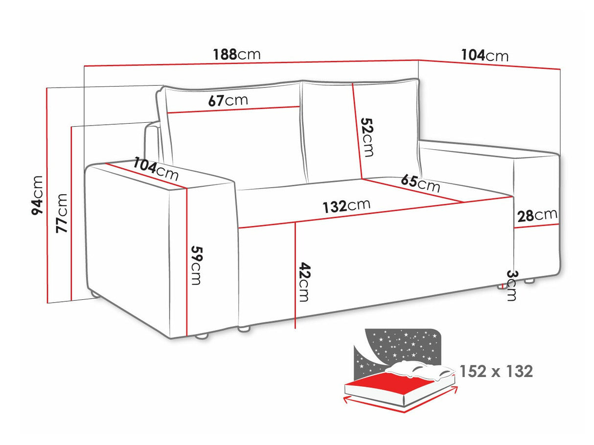 Kanapéágy Malaga small, Szín: Manila 18