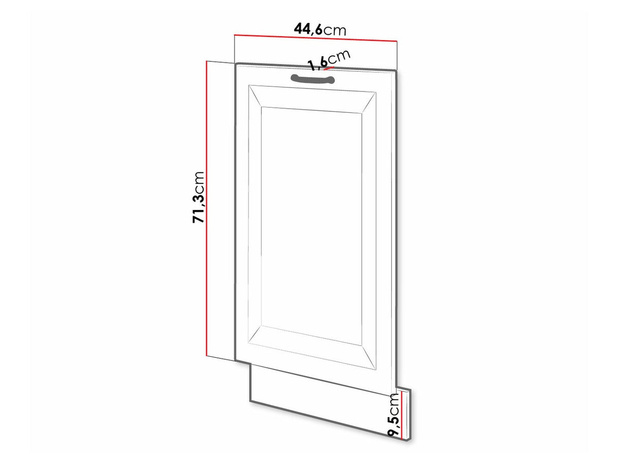 Mosogatógép ajtó ZM 713X446 FRONT RETROLINE (Fehér)