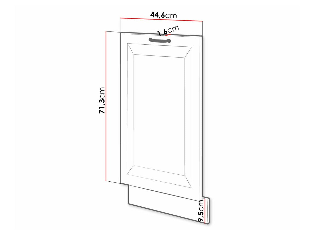 Mosogatógép ajtó ZM 713X446 FRONT RETROLINE, (Grafit)