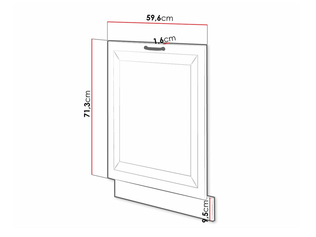 Mosogatógép ajtó ZM 713x596 FRONT RETROLINE (Fehér)