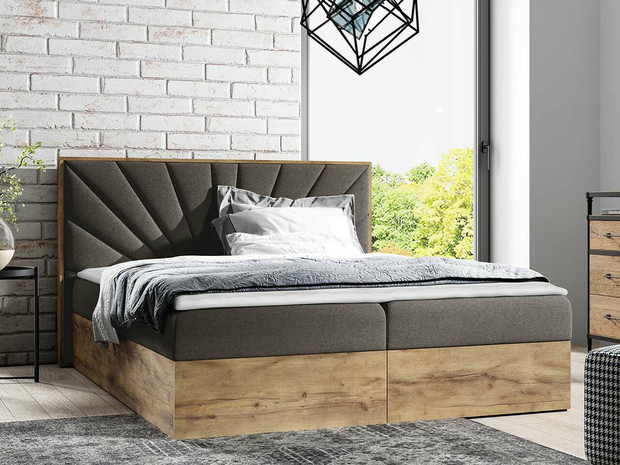 Kontinentális ágy Fa (Madaris) 7, Szín: Faro 5, Alvó felület mérete: 160 x 200 cm