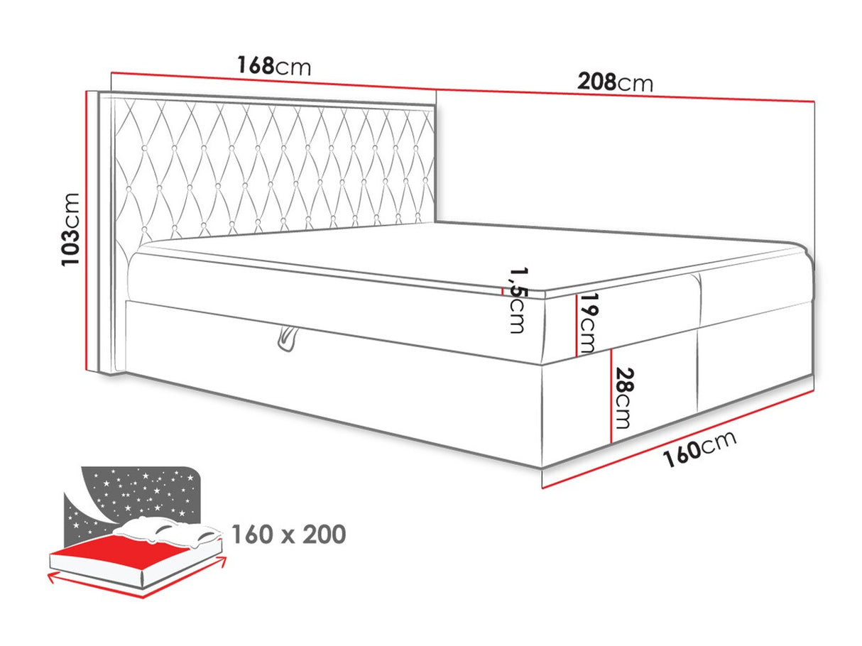 Kontinentális ágy WOOD 6, Szín: Faro 14, Alvó felület mérete: 160 x 200 cm