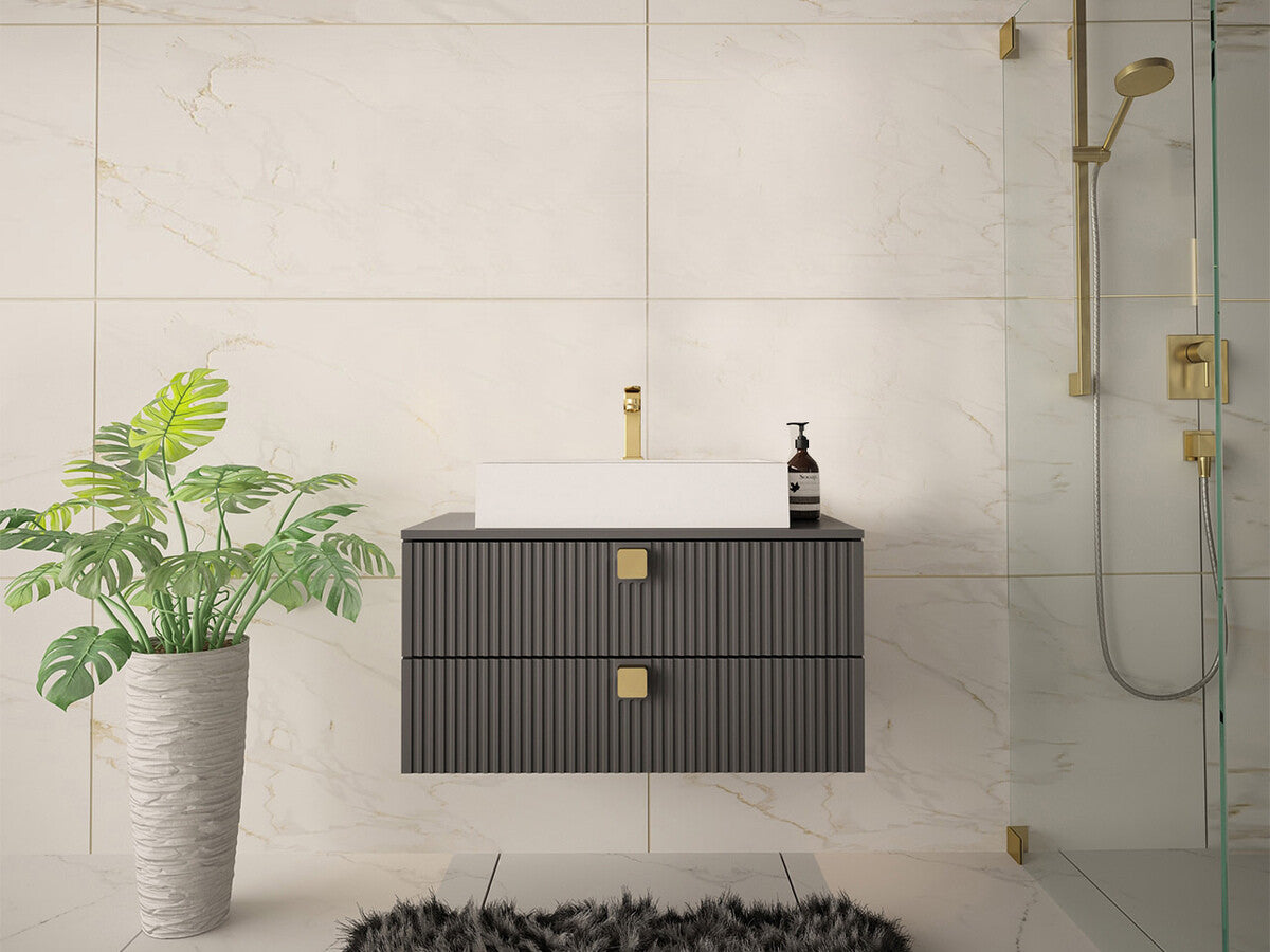 Fali szekrény mosdónak GARIANO 01, Szín: Szürke, Mosdókagyló: Igen