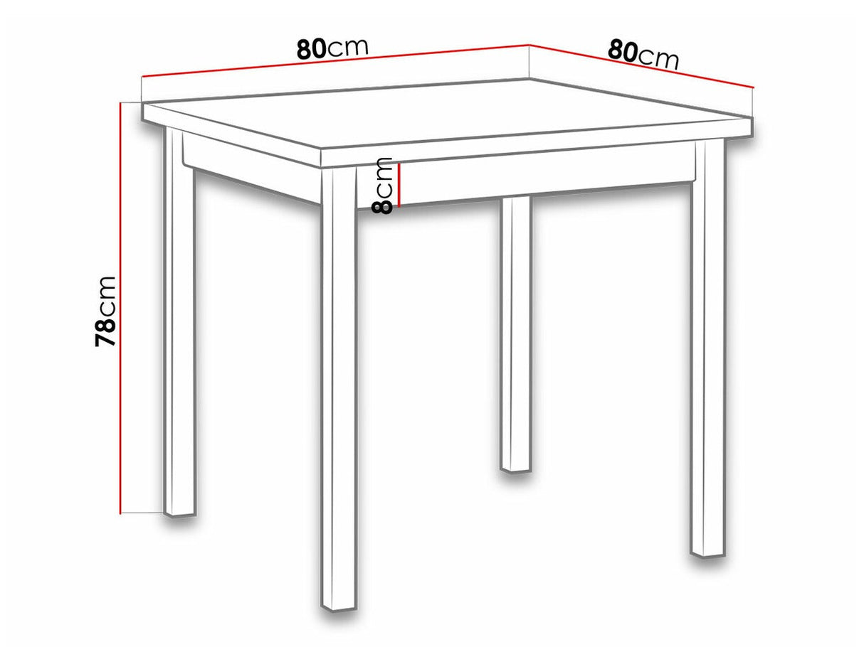 Asztal Max 9 80x80 (Eliot 9), Szín: Fehér