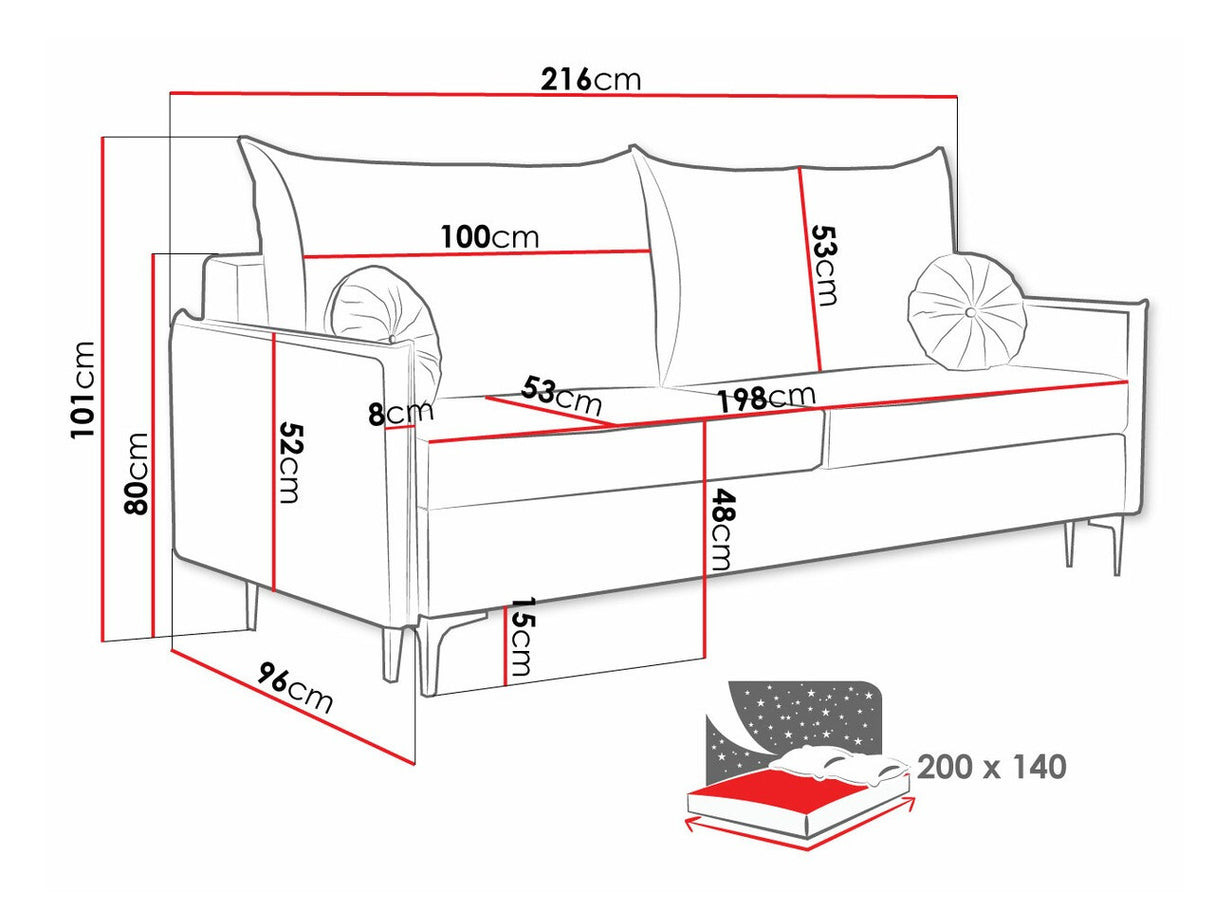 Kanapéágy LEON (Camtalo), Szín: Manila 02
