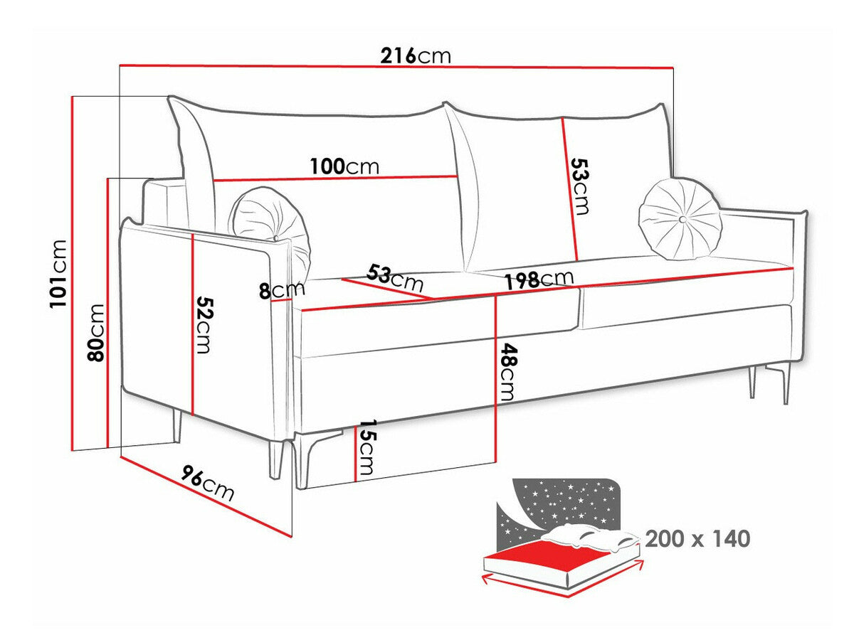 Kanapéágy LEON (Camtalo), Szín: Manila 16