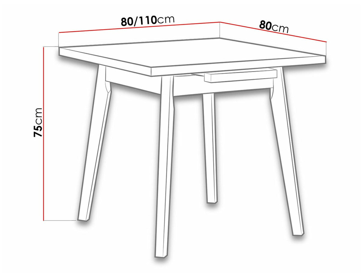 Asztal Oslo 1 L 80 x 80/110 (Harry 1 L 80 x 80/110), Munkalap színe: Sonoma tölgy , Lábak színe: Sonoma tölgy