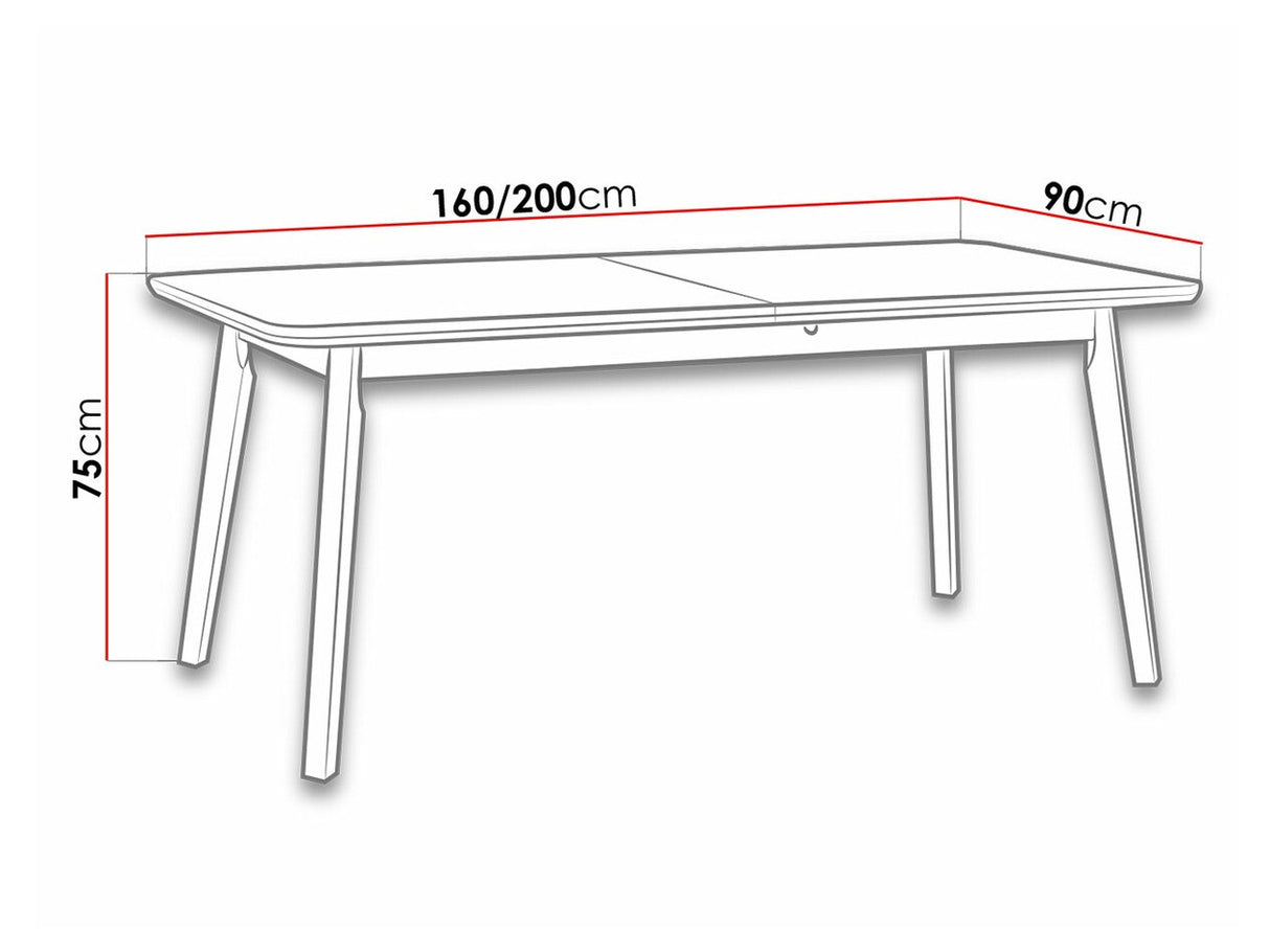 Asztal Oslo 8 90x160/200 (Harry 8 90x160/200), Lábak színe: Sonoma tölgy