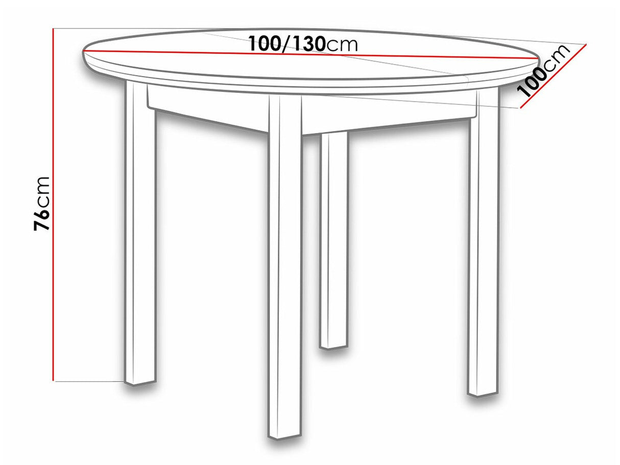 Asztal Poli 1 (Mosso 1), Szín: Dió