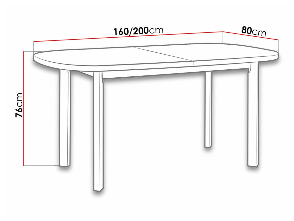 Asztal Wenus 1 P 80 x 160/200 (Logan 1 P 80 x 160/200), Szín: Dió