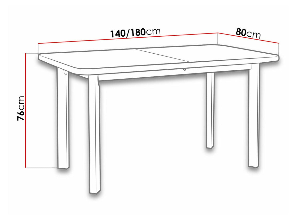 Asztal Wenus 2 P 80x140/180 (Logan 2 P), Szín: Fehér