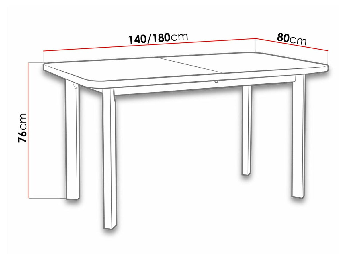 Asztal Wenus 2 P 80x140/180 (Logan 2 P), Szín: Égerfa