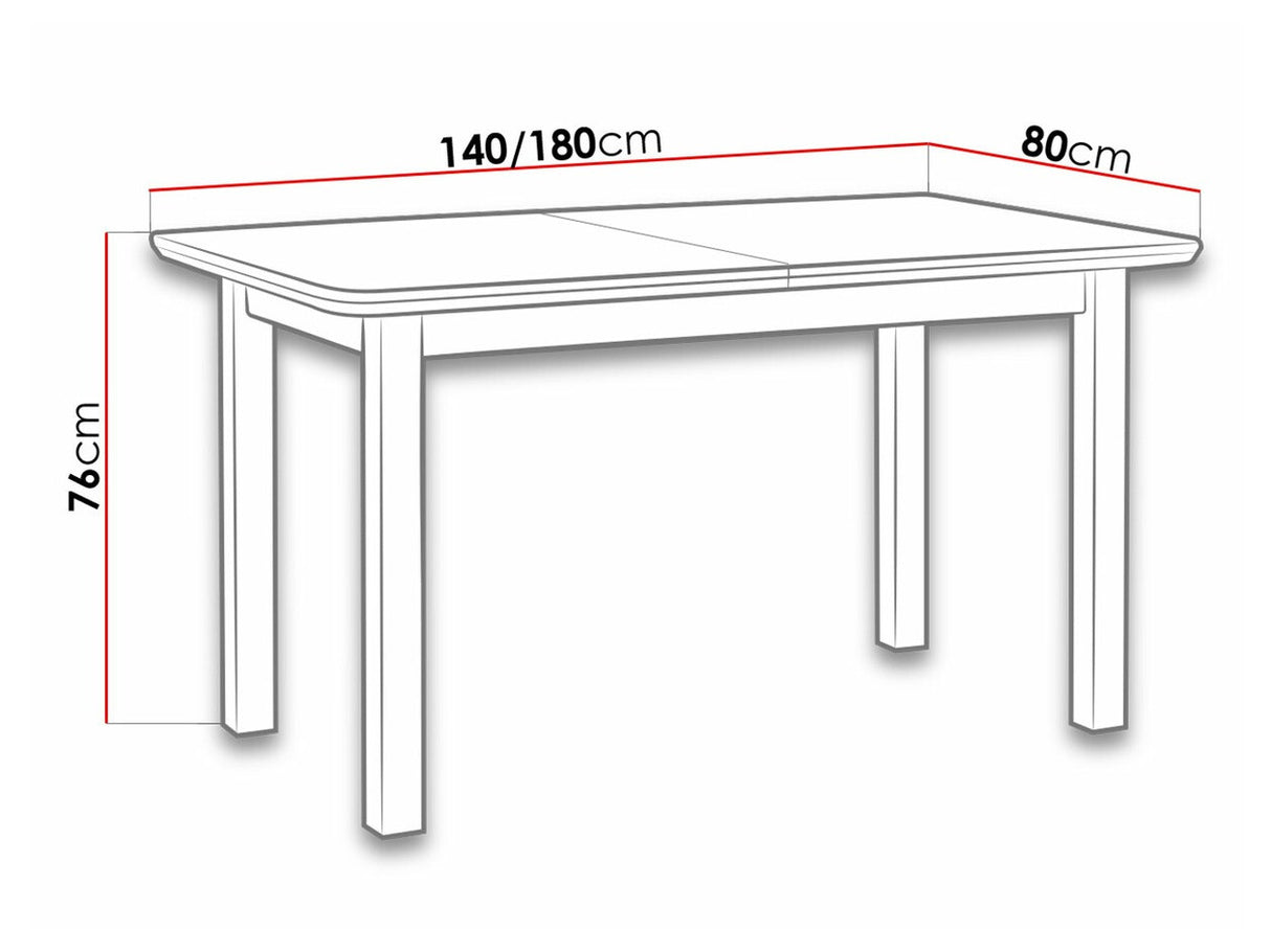 Asztal Wenus 2 S 80x140/180 (Logan 2 S), Szín: Égerfa