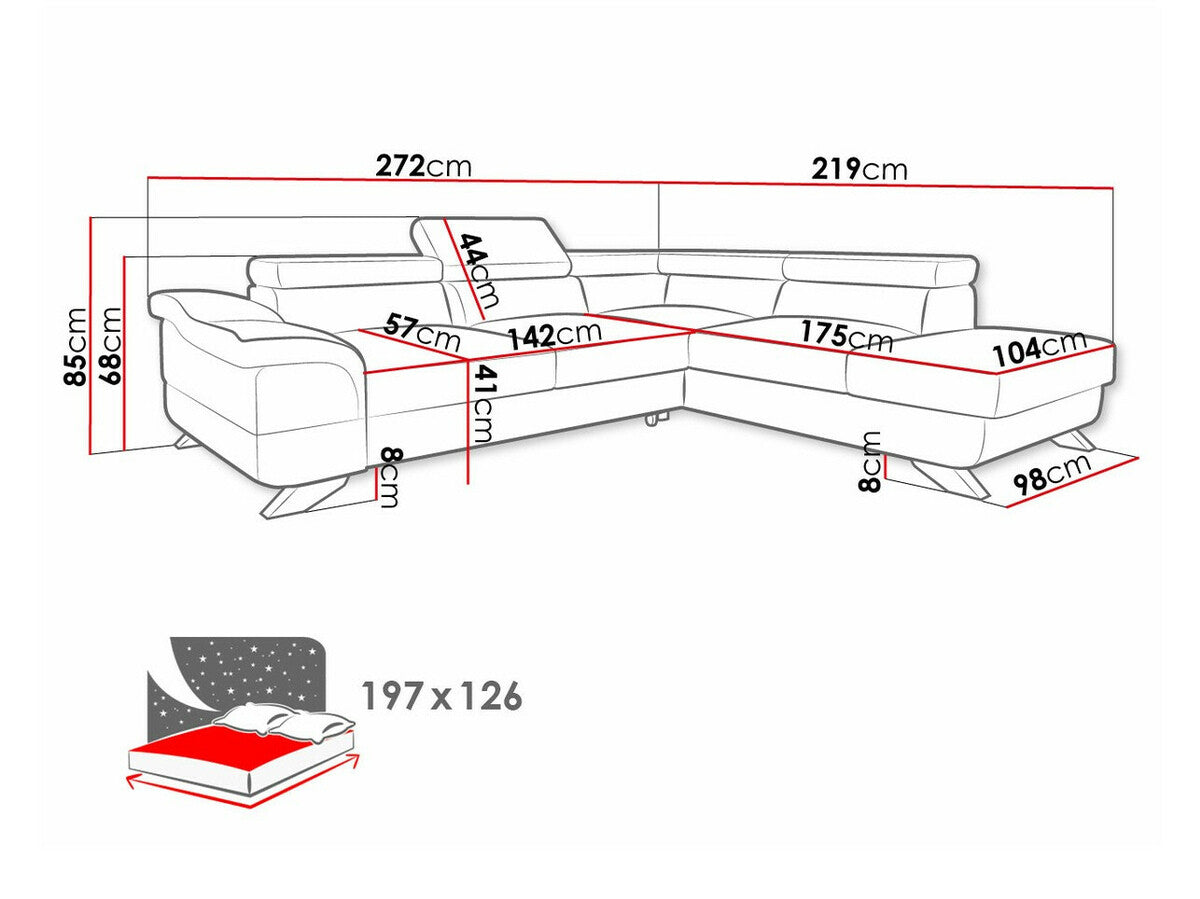 Sarokkanapé Lagos (matiz), Változatok: Jobbos, Szín: Inari 91