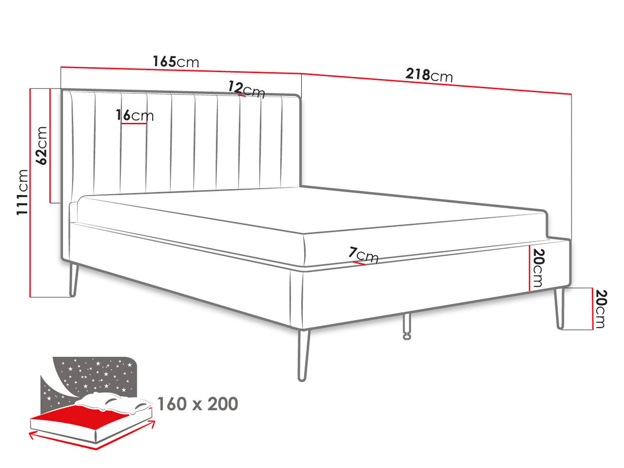 Ágy Flavia NEW, Szín: Krém, Alvó felület mérete: 160 x 200 cm