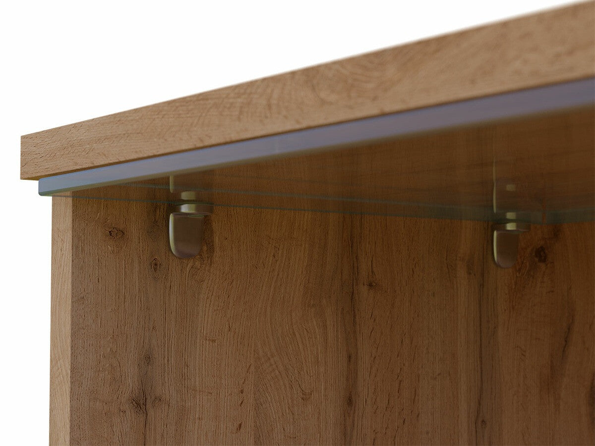 TV-állvány Lowboard D180 (Dlone 180), Led világítás: Nem, Szín: Fehér + Fényes fehér