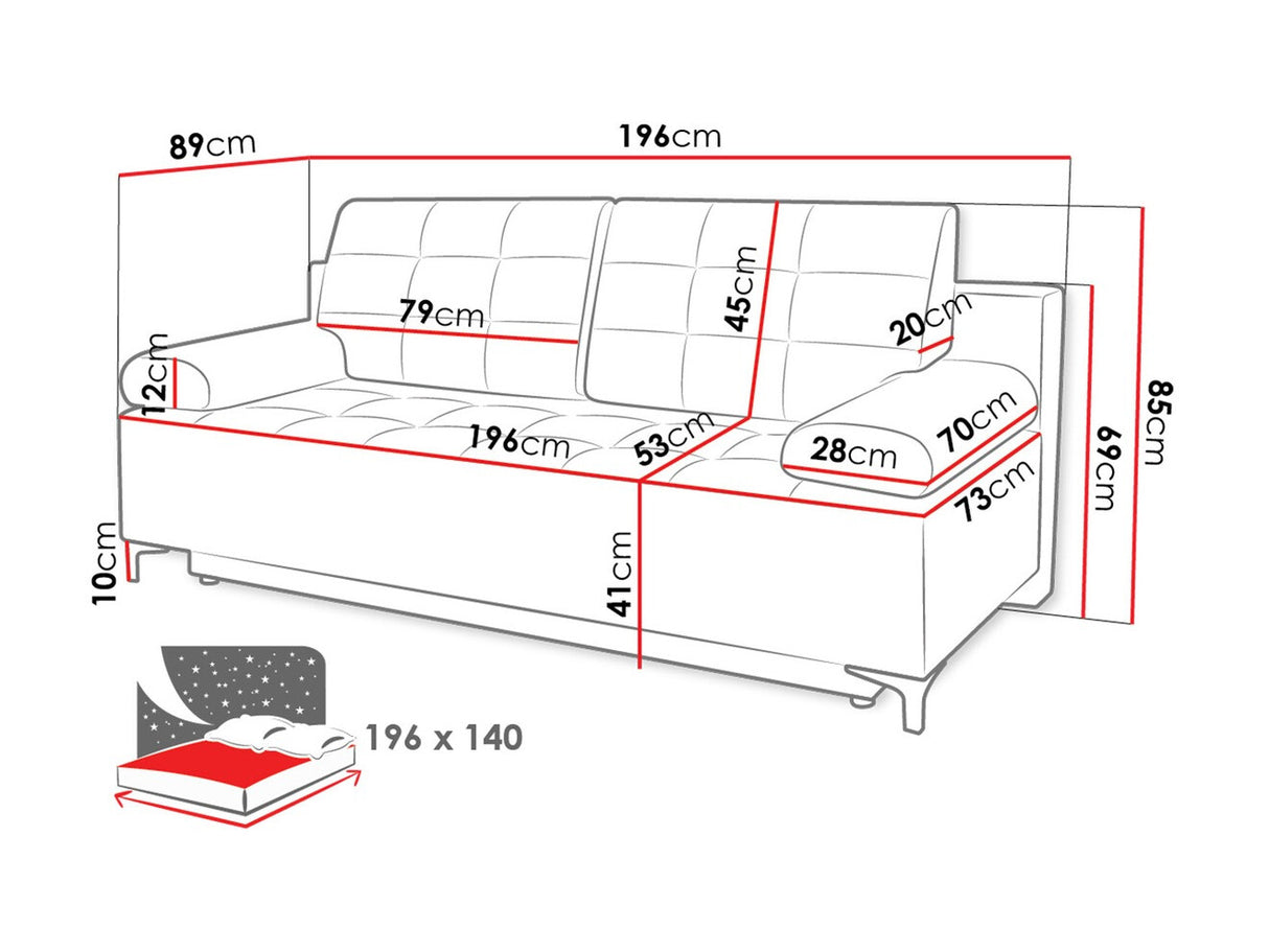 Kanapéágy FABIO (Arkadia), Szín: Ikar 08