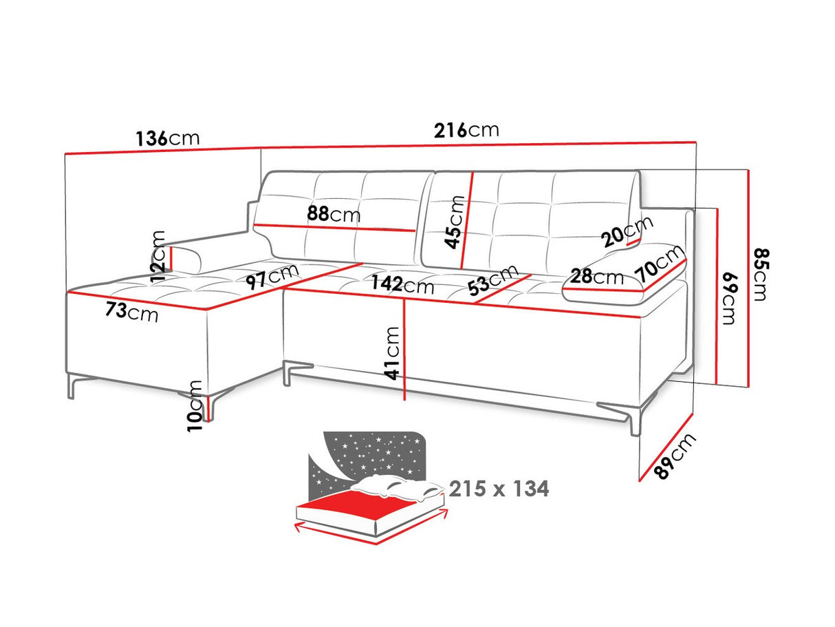 Sarokkanapé FABIO (Arkadia), Szín: Ikar 01, Változatok: Jobbos