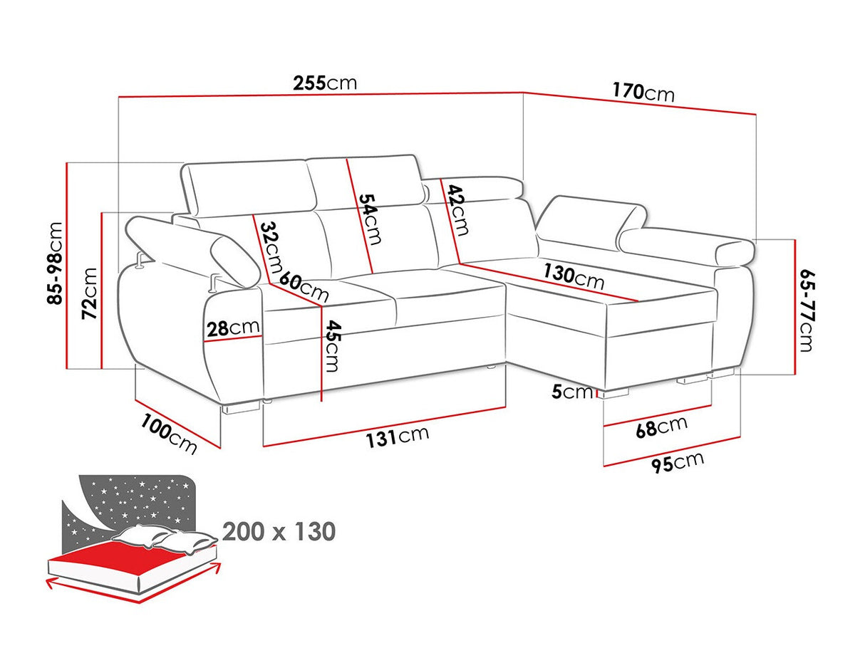 Sarokkanapé Narożnik BOSTON MINI PREMIUM Szín: Poso 01, Változatok: Balos