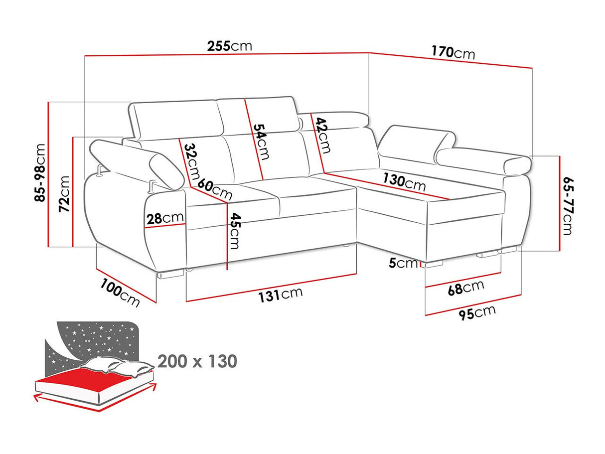 Sarokkanapé Narożnik BOSTON MINI PREMIUM, Szín: Poso 05, Változatok: Jobbos