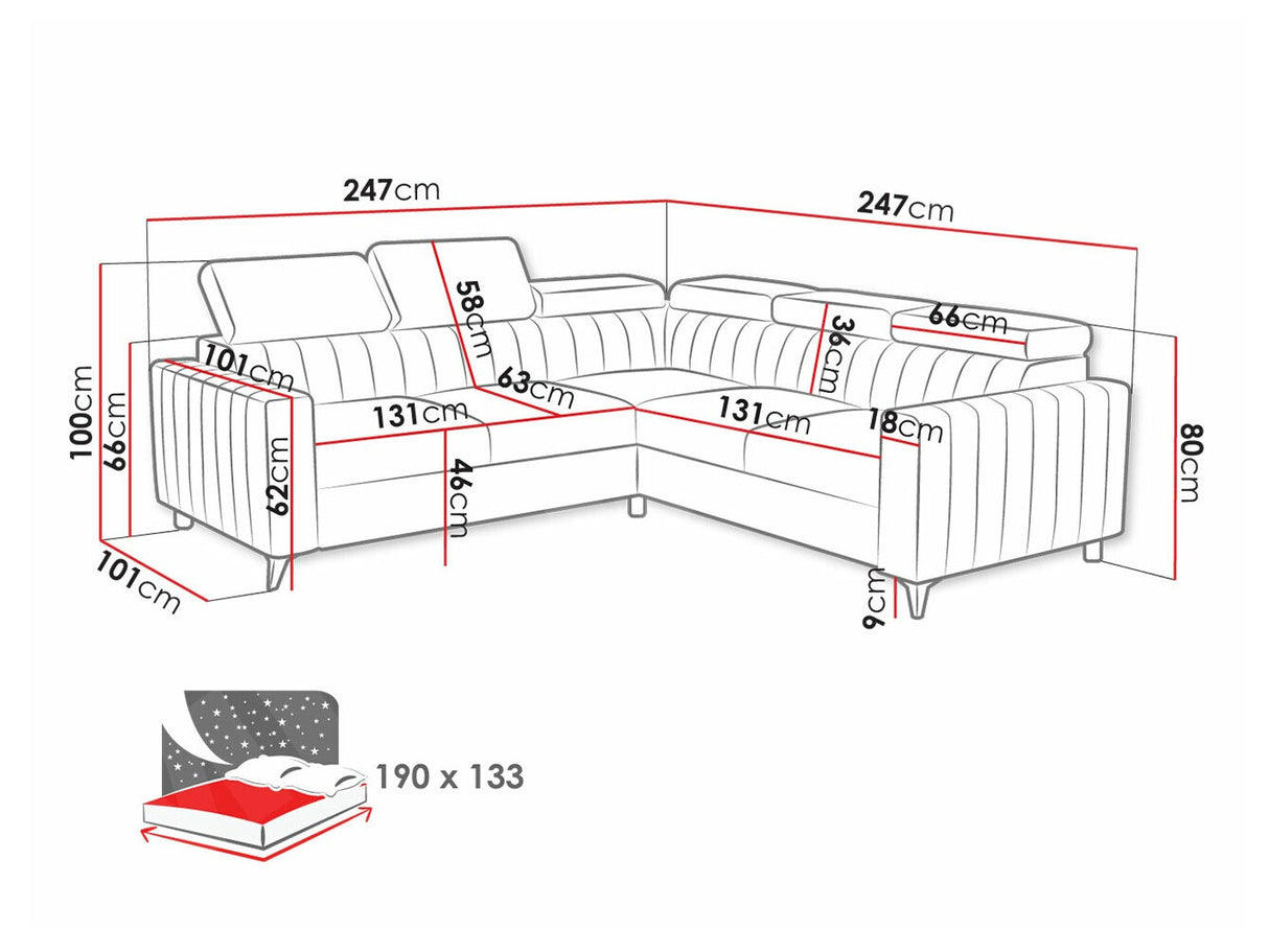 Sarokkanapé Narożnik MILANO 2R2 (Leviosenem), Szín: Velluto 11