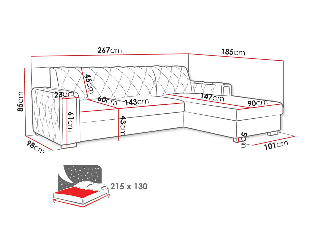 Sarokkanapé Narożnik ROMA DM (Nyzint), Szín: Kronos 09, Változatok: Balos