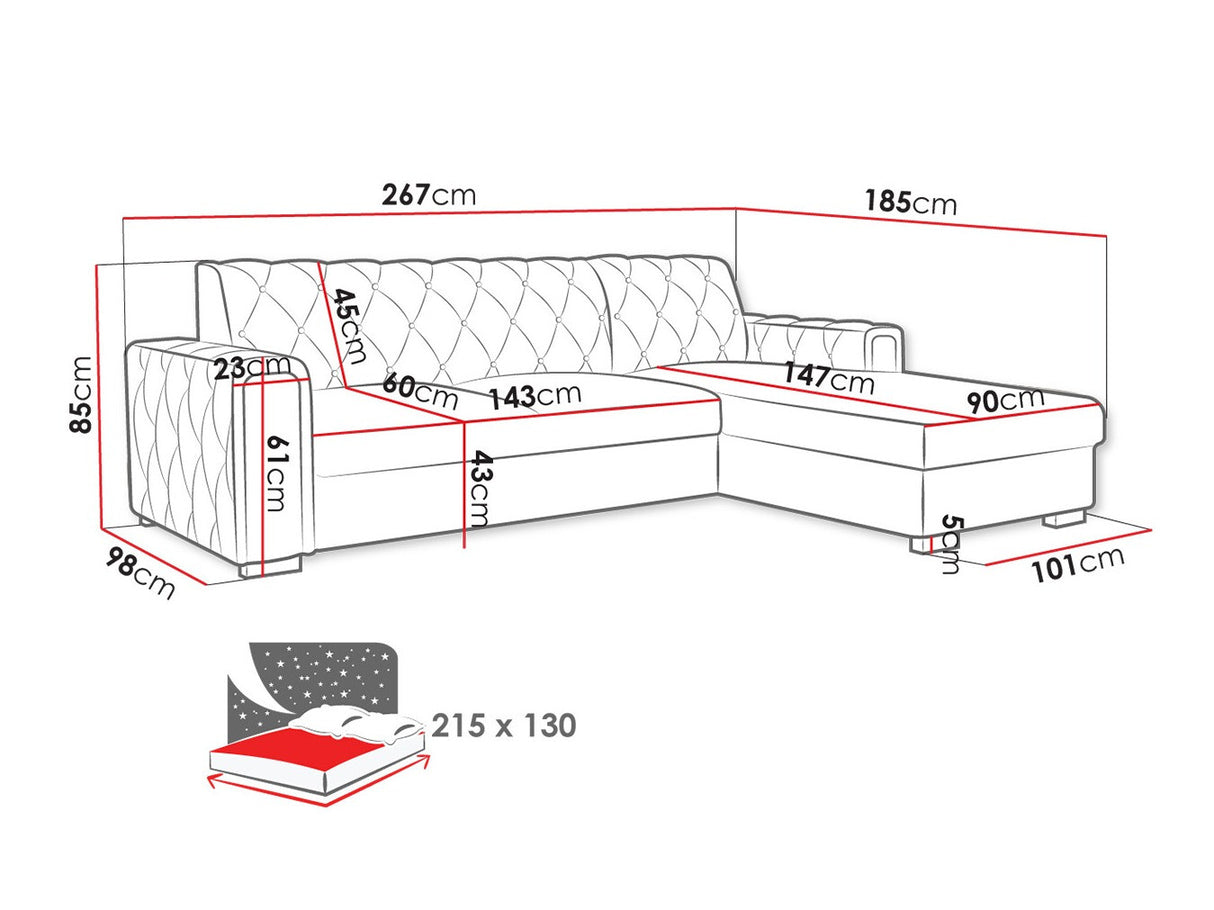 Sarokkanapé Narożnik ROMA DM (Nyzint), Szín: Kronos 19, Változatok: Balos