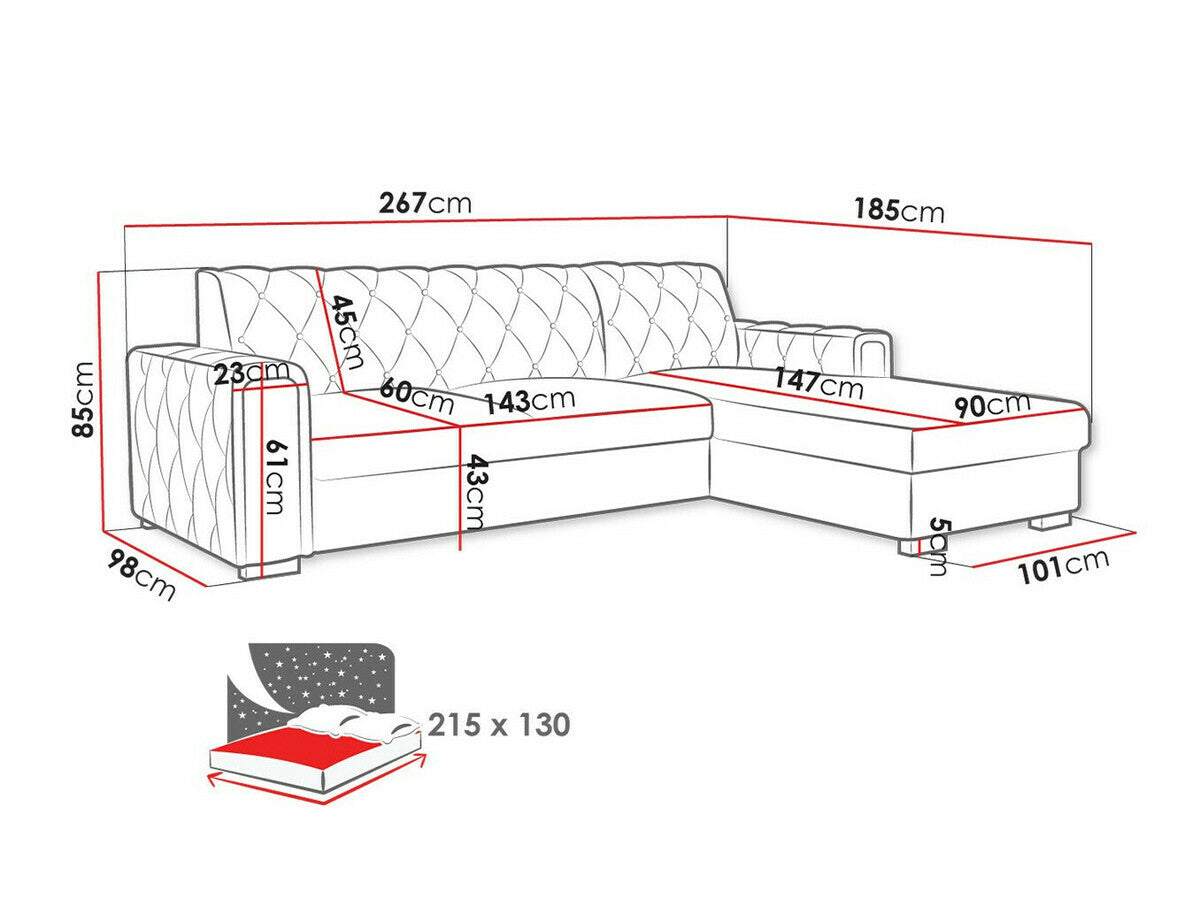 Sarokkanapé Narożnik ROMA DM (Nyzint), Szín: Kronos 22, Változatok: Balos