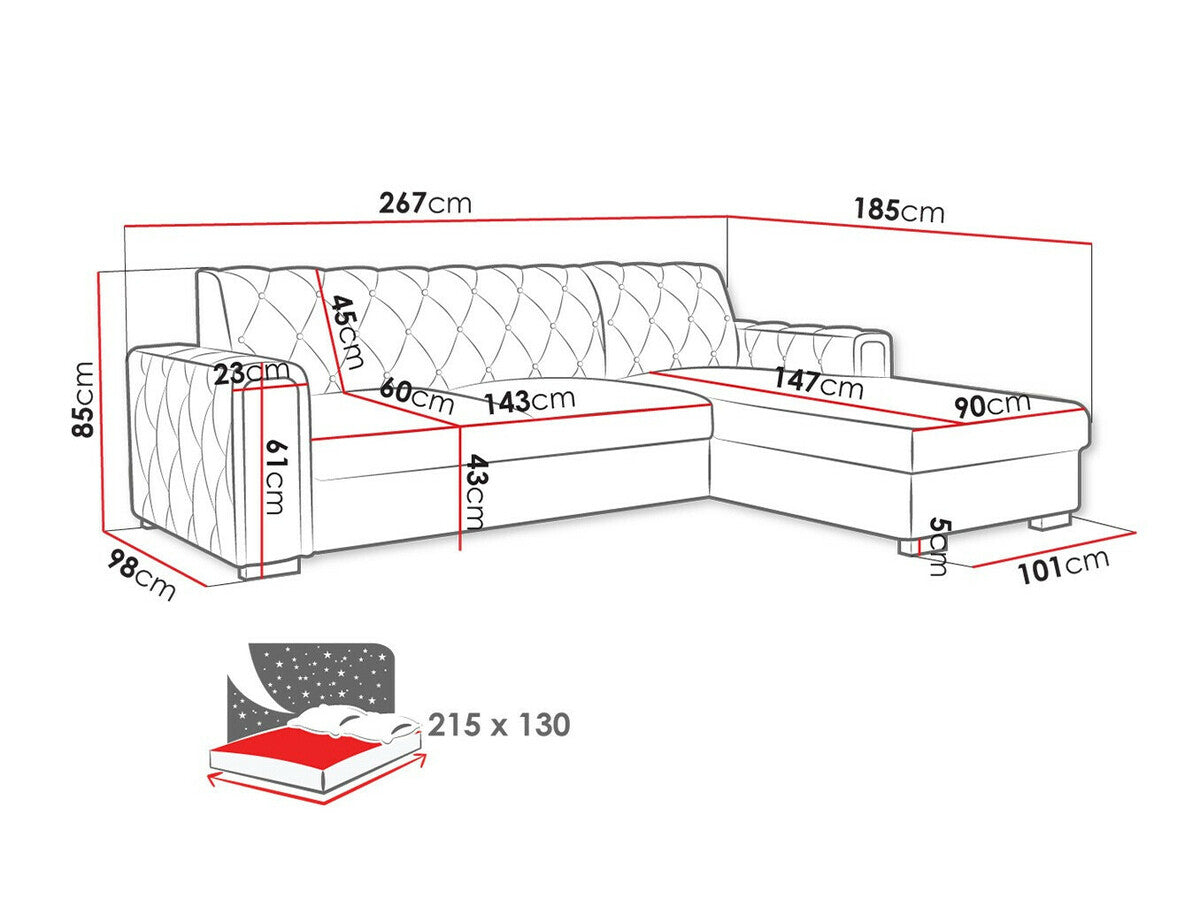 Sarokkanapé Narożnik ROMA DM (Nyzint), Szín: Kronos 53, Változatok: Jobbos