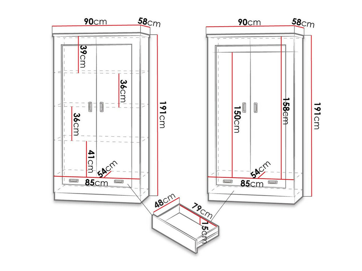 Gardróbszekrény Tadeusz T-7 (Nemris N7), Szín: Lefkas tölgy