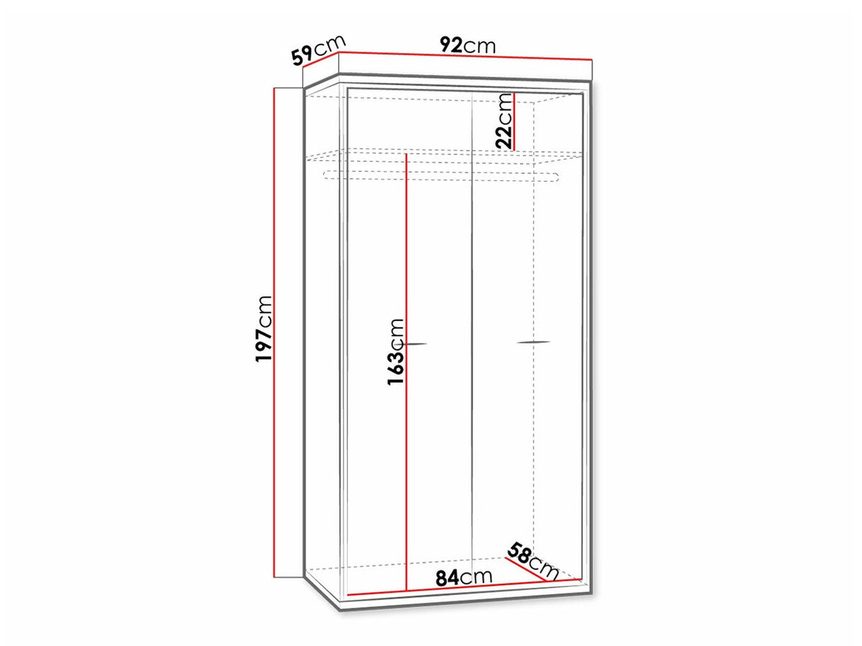 Gardróbszekrény Mediolan 01 (Sarged SR01), Könyvespolcok: Nem